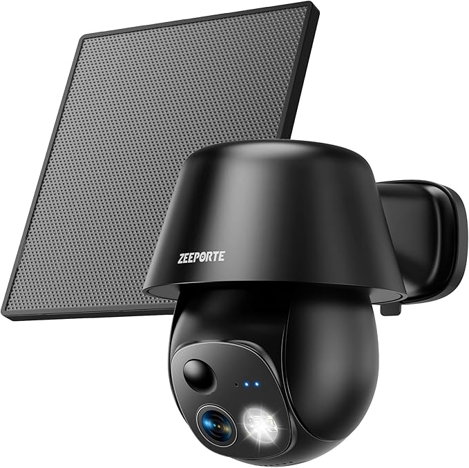 Solar Security Camera – 2K Wireless Outdoor 360° Pan/Tilt Smart Home WiFi Camera