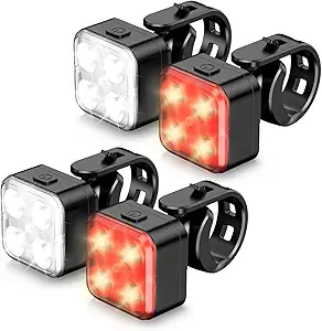 Akale Bike Lights Set: Bright & Rechargeable 2 Pack